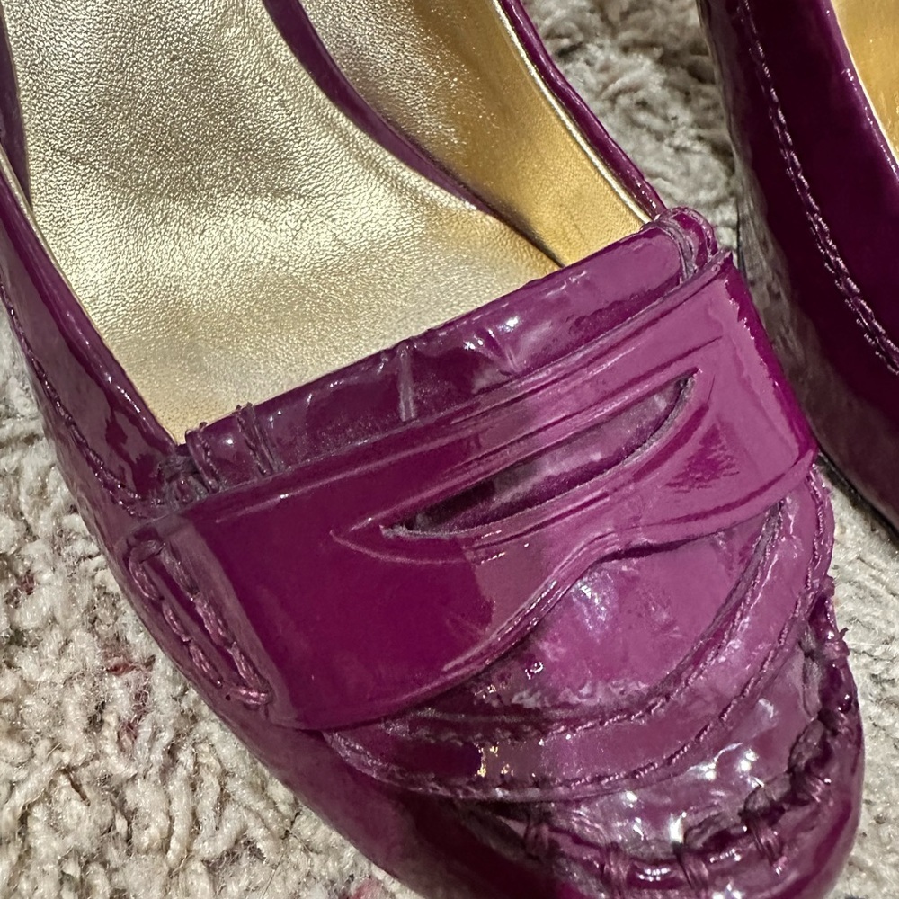 Coach Plum Patent Leather Vintage Heels. Old Hollywood, old money, 40/50’s - Picture 3 of 12